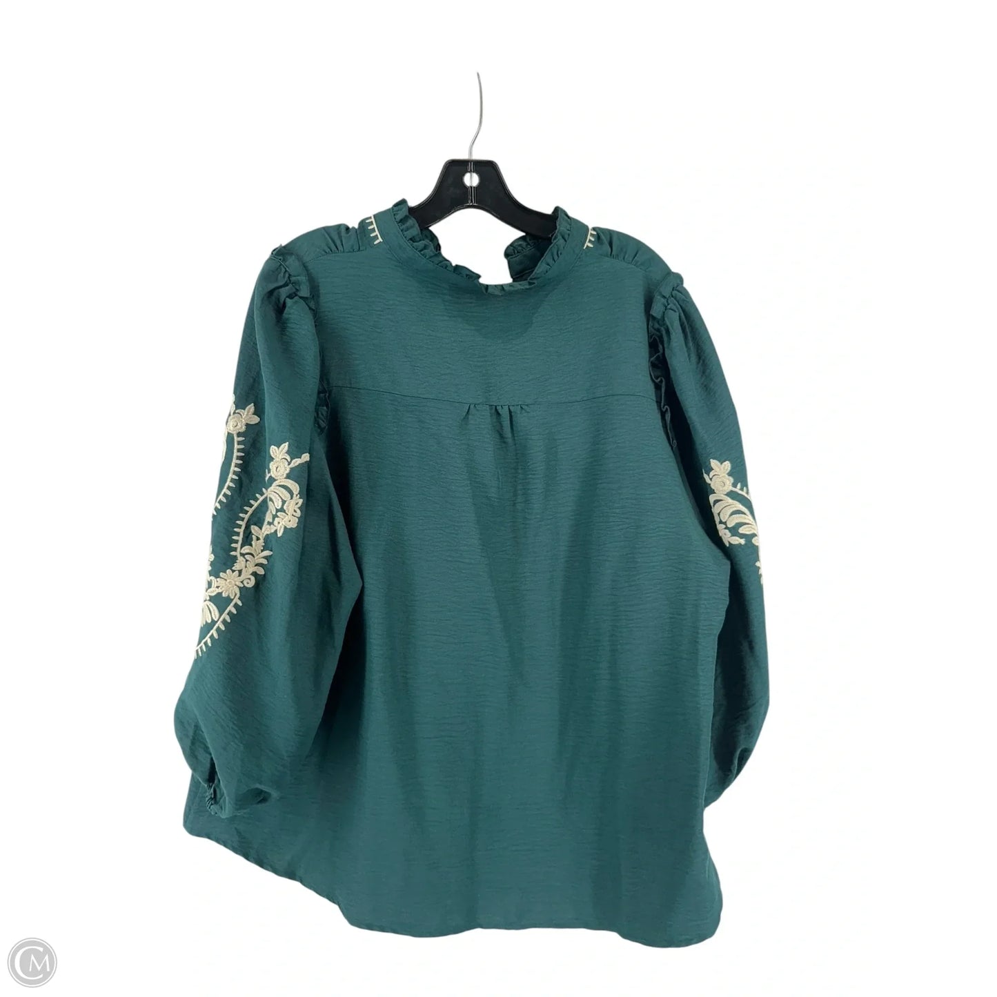 Top 3/4 Sleeve By Calessa In Green, Size: Xl
