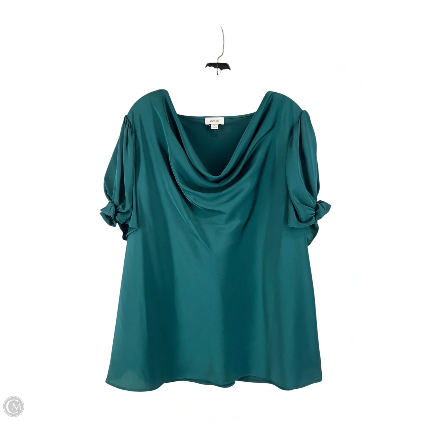 Top Short Sleeve By Cece In Green, Size: 1x