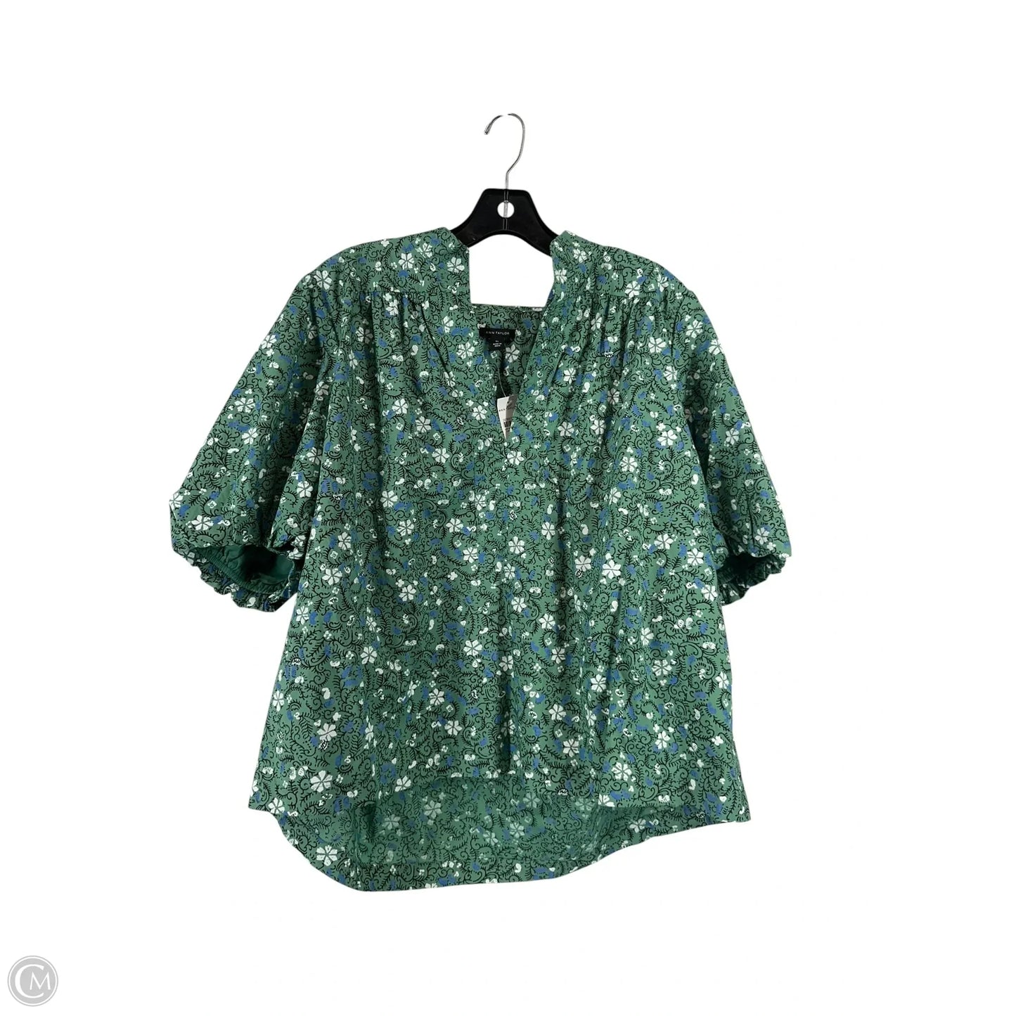 Top Short Sleeve By Ann Taylor In Green, Size: Xl