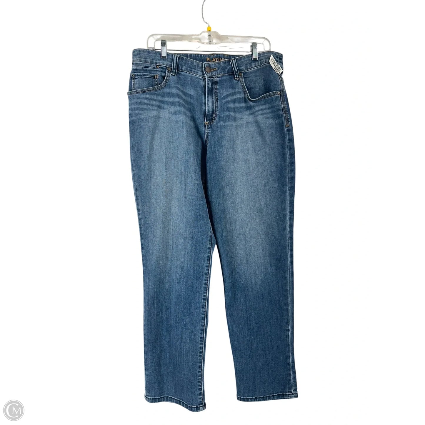 Jeans Straight By Chicos In Blue Denim, Size: S