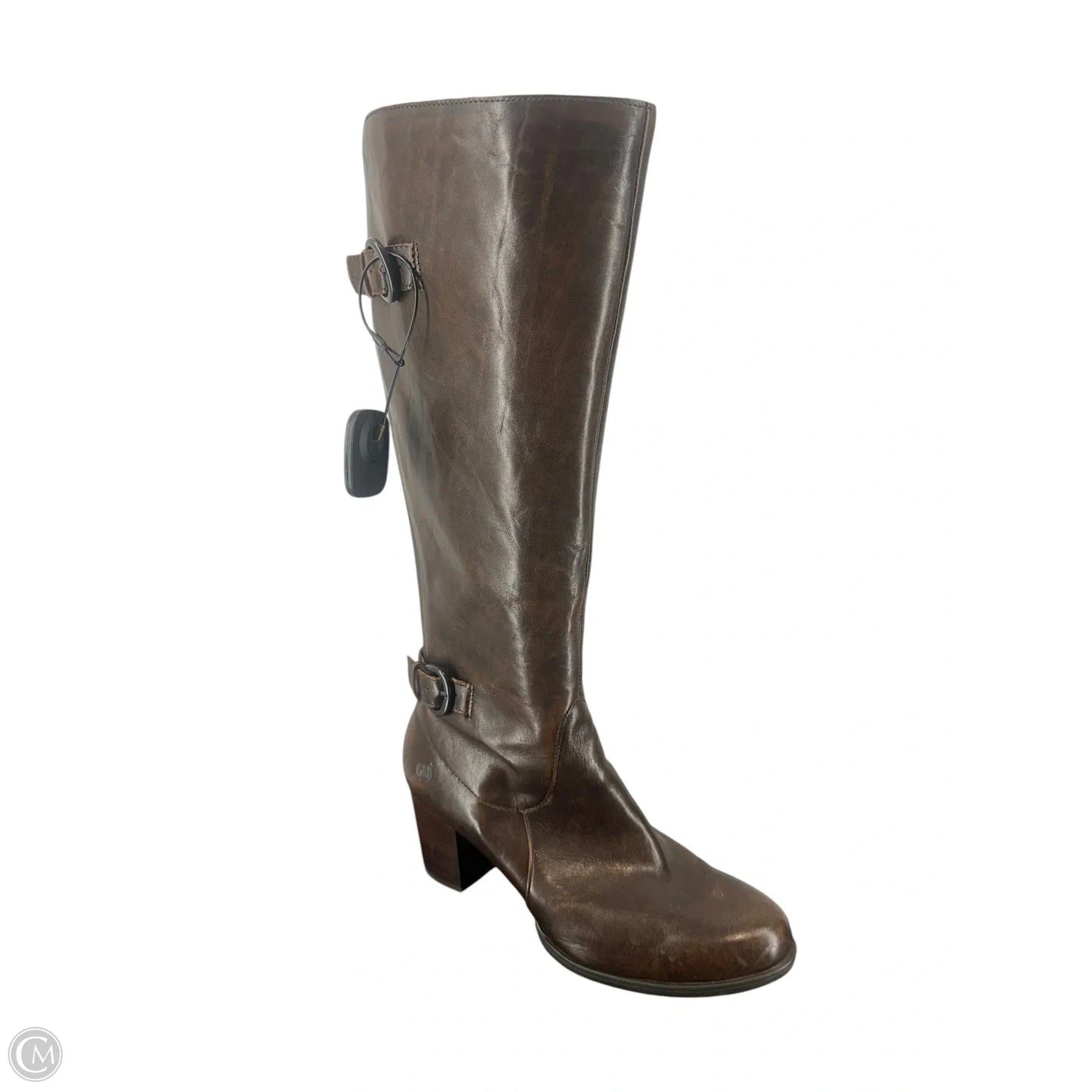 Boots Knee Heels By Born In Brown, Size: 10