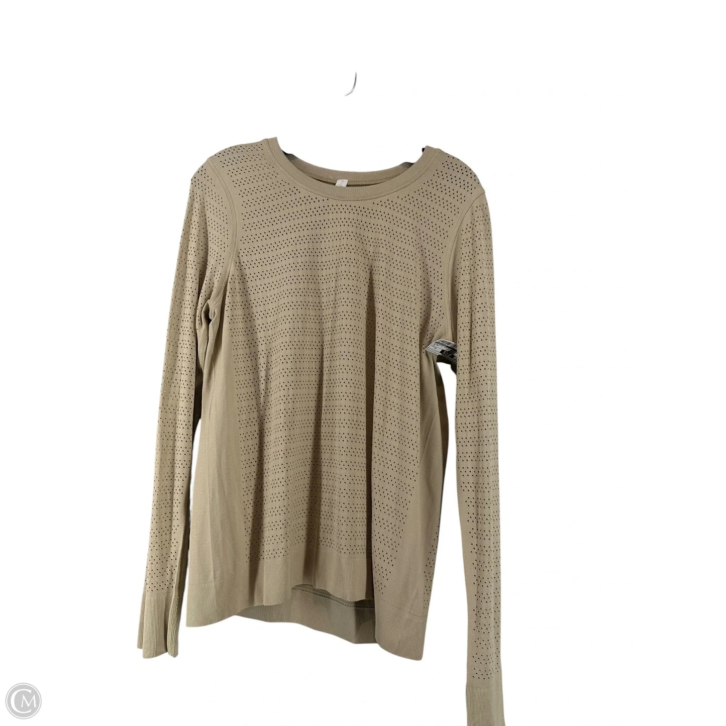 Athletic Top Long Sleeve Collar By Lululemon In Beige, Size: 10