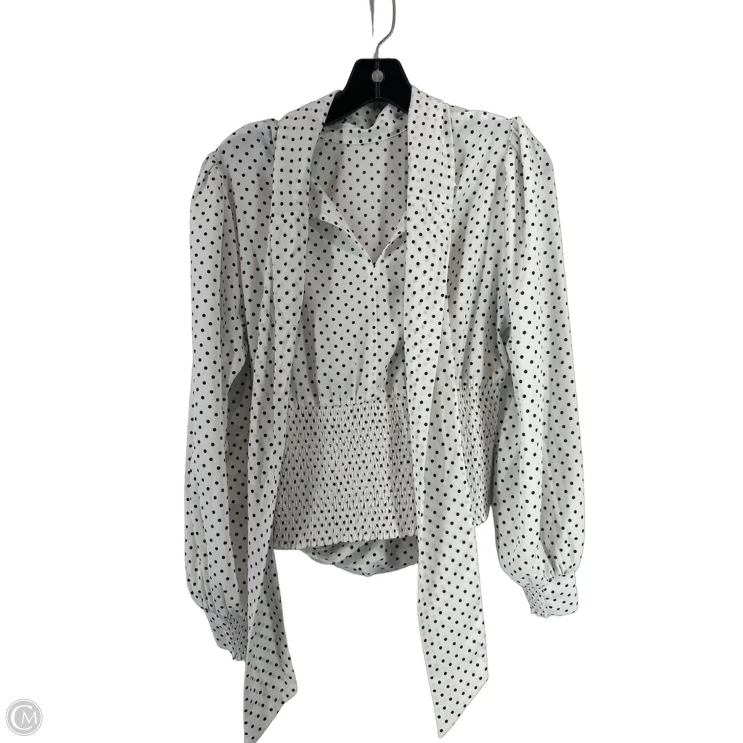 Top Long Sleeve By White House Black Market In Polkadot Pattern, Size: S