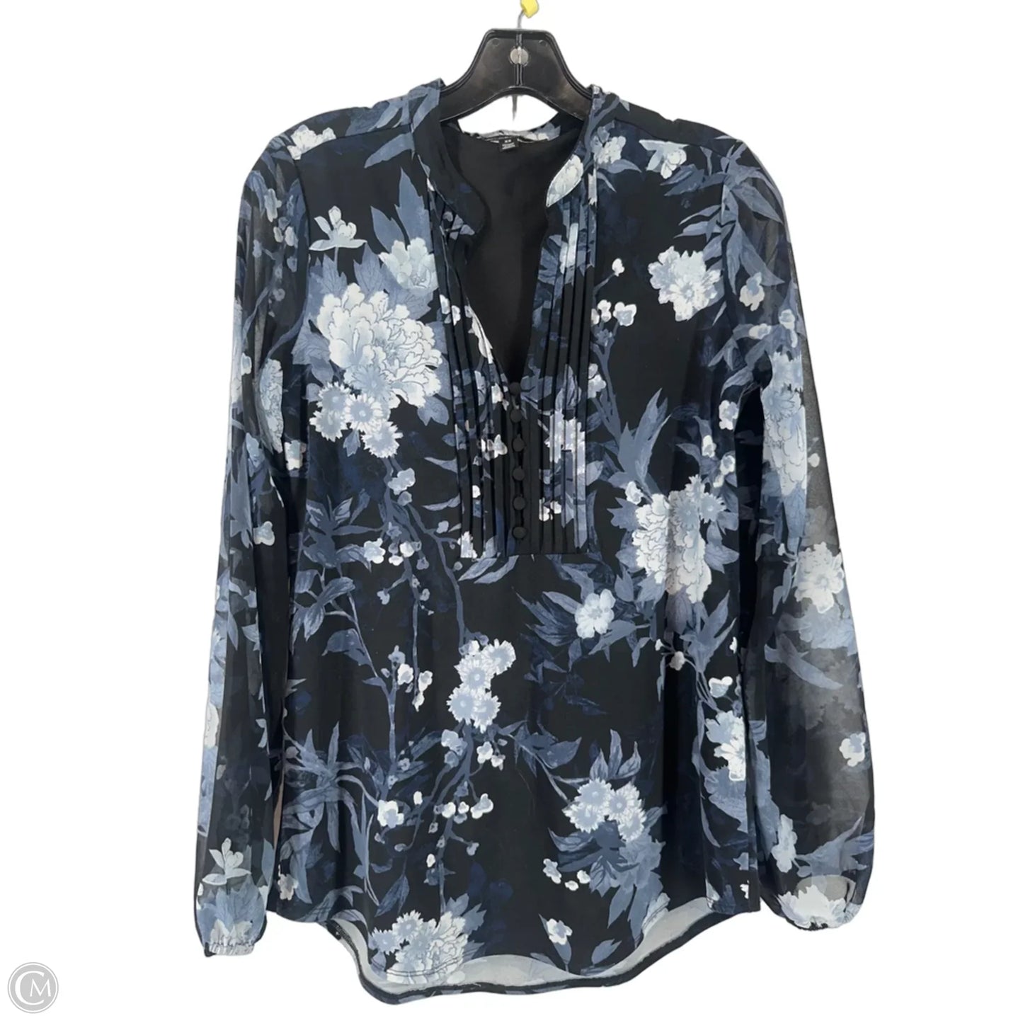Top Long Sleeve By White House Black Market In Floral Print, Size: Xs