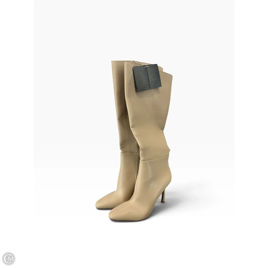 Boots Mid-calf Heels By Forever 21 In Tan, Size: 8