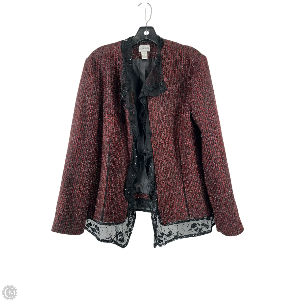 Jacket Other By Chicos In Black & Red, Size: 2