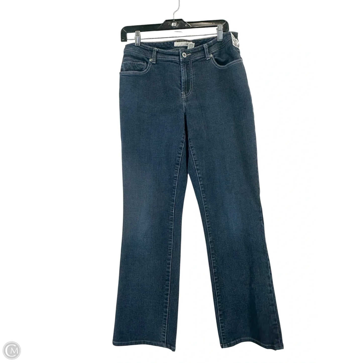 Jeans Straight By Chicos In Blue Denim, Size: 10