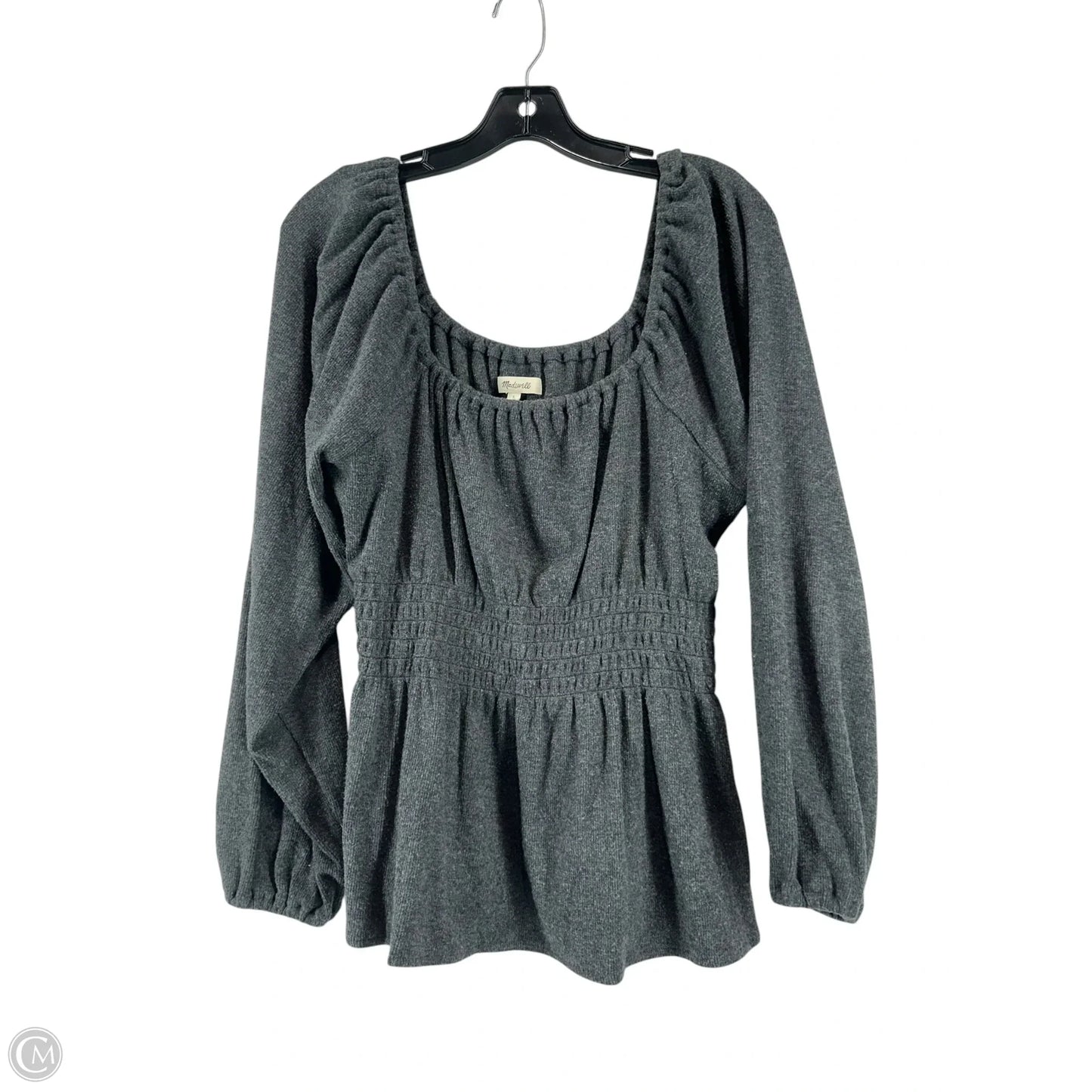 Top Long Sleeve By Madewell In Grey, Size: L