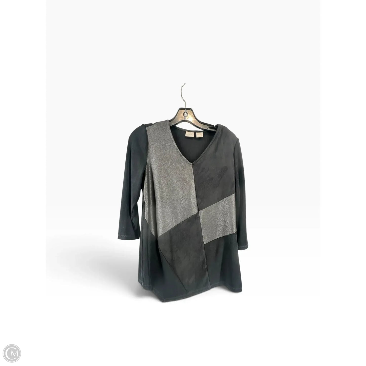 Top 3/4 Sleeve By Chicos In Black, Size: 0