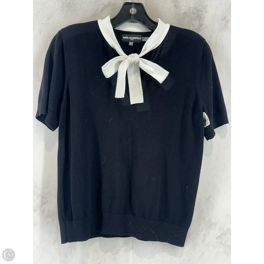 Sweater Designer By Karl Lagerfeld In Black & White, Size: S