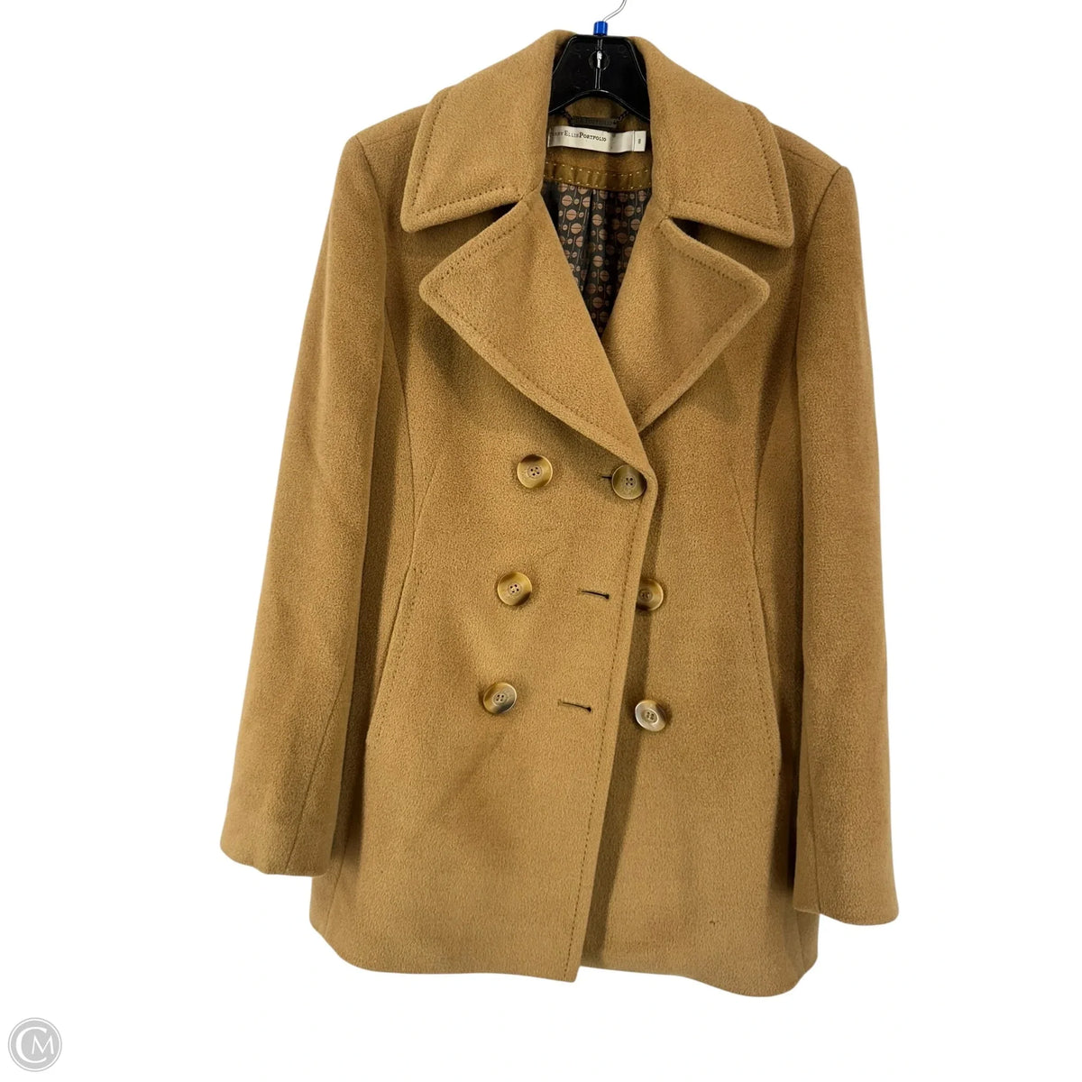 Coat Peacoat By Perry Ellis In Tan, Size: 8