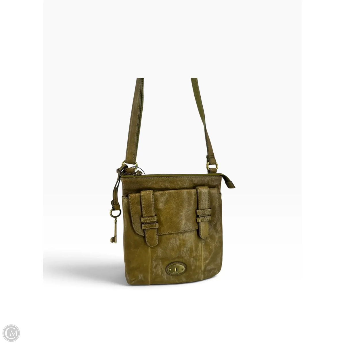 Handbag Leather By Fossil, Size: Small