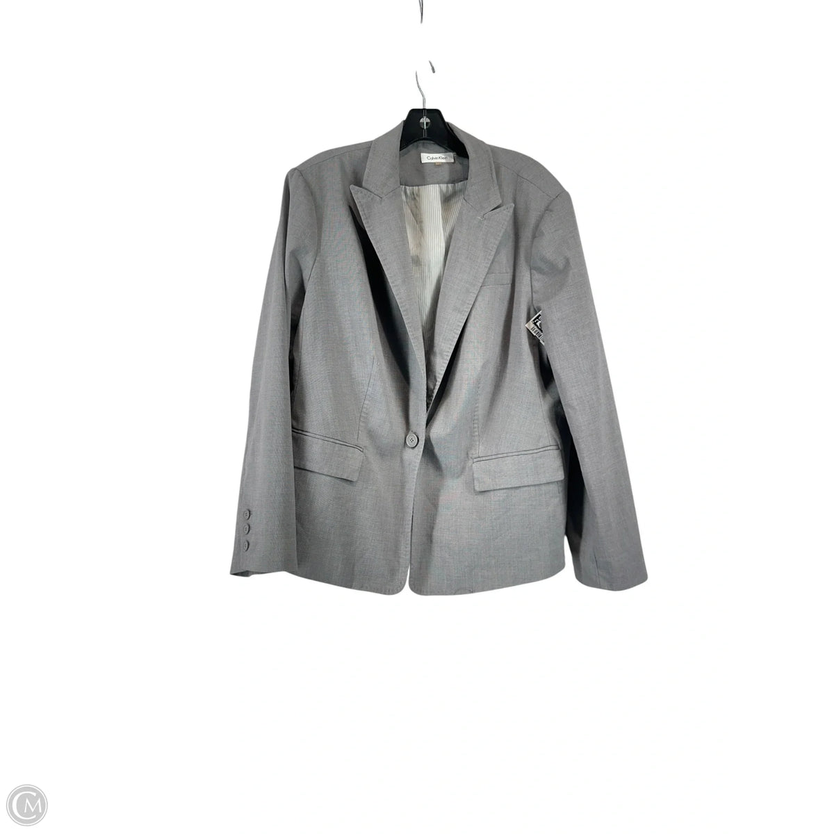 Blazer By Calvin Klein In Grey, Size: 18