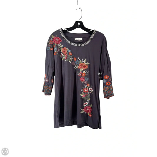 Top 3/4 Sleeve By Paparazzi In Purple, Size: Xl