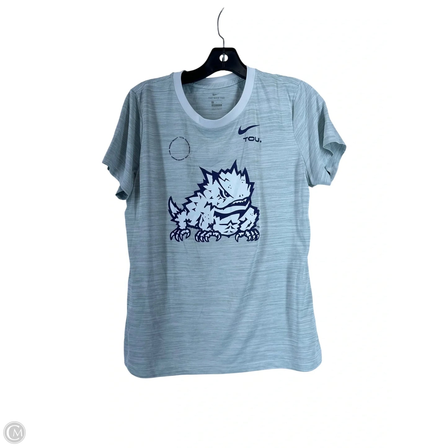 Top Short Sleeve By Nike In Grey & Purple, Size: L