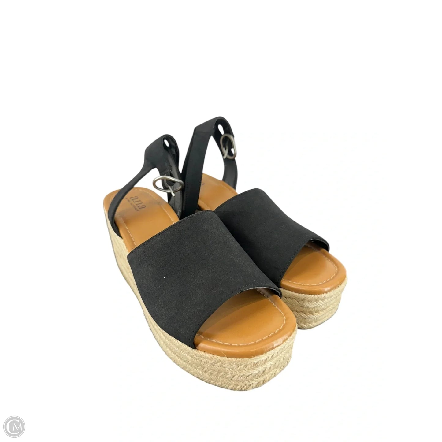 Shoes Heels Wedge By Ana In Black, Size: 9
