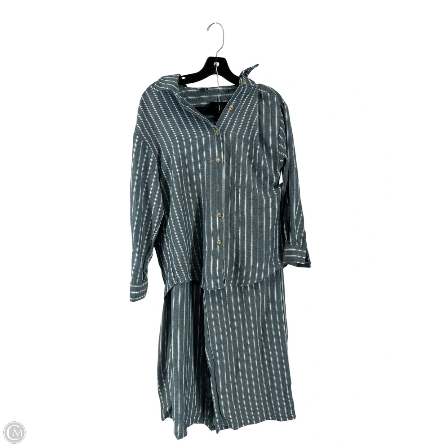 Top 2pc Long Sleeve By Clothes Mentor In Striped Pattern, Size: M