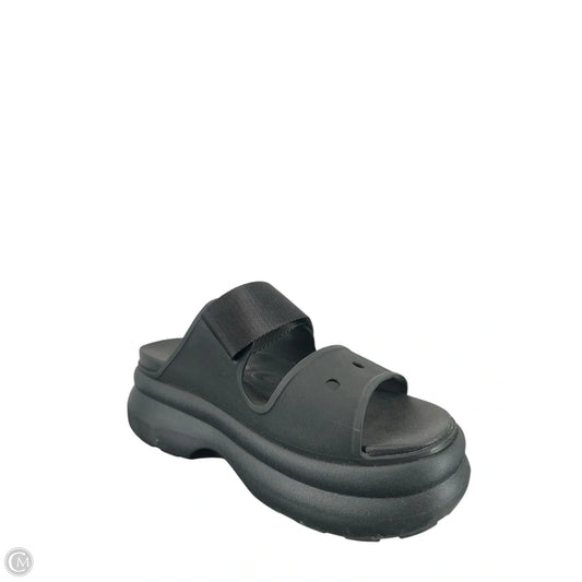 Sandals Heels Block By Crocs In Black, Size: 9