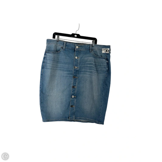 Skirt Midi By Torrid In Blue Denim, Size: 18