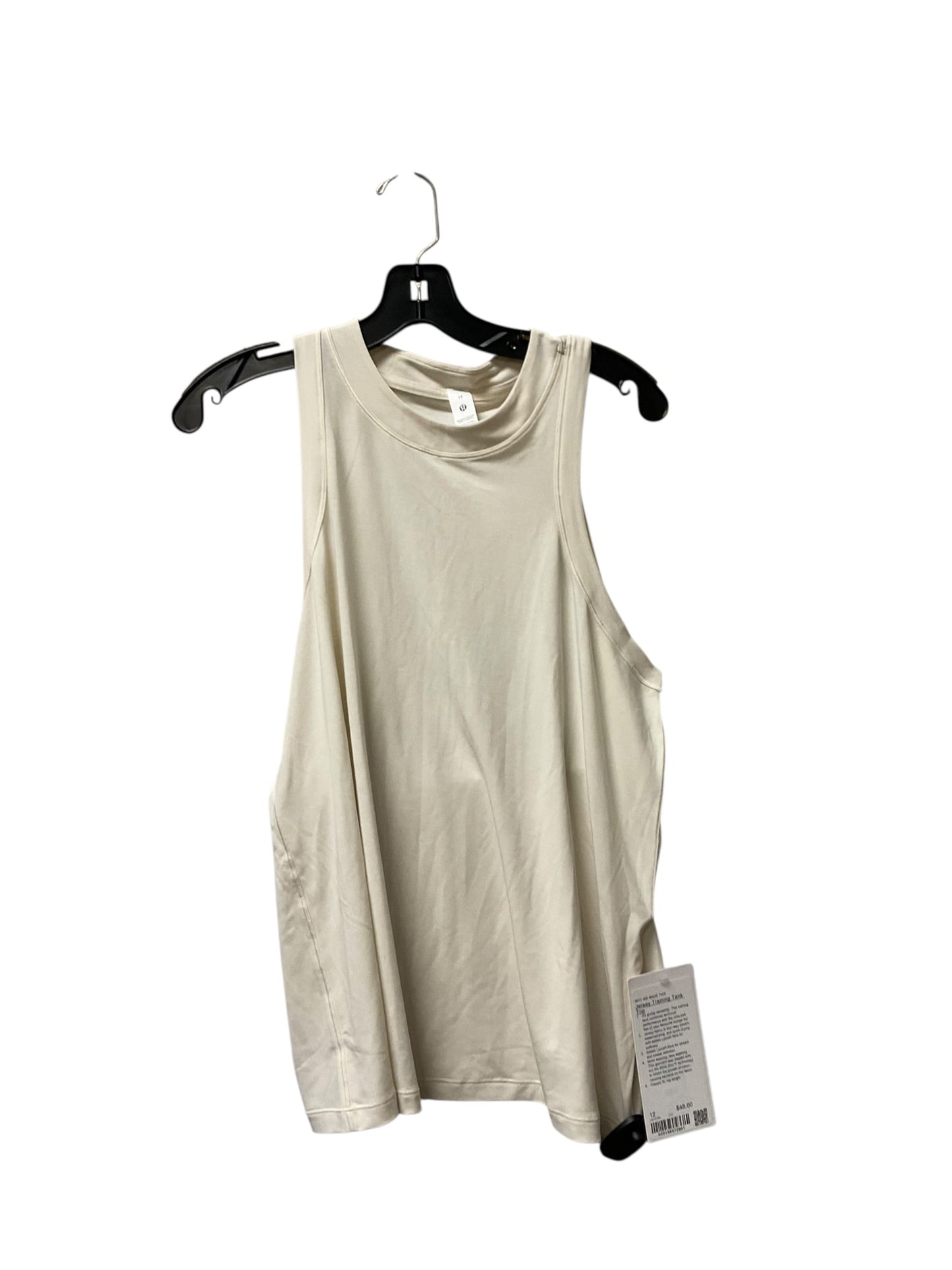 Athletic Tank Top By Lululemon In Cream, Size: 12