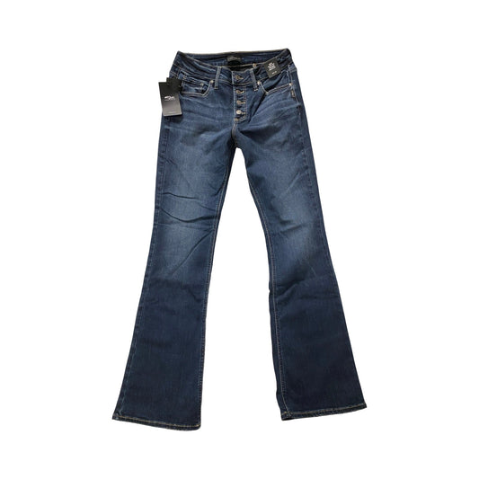 Jeans Boot Cut By Silver In Blue Denim, Size:12