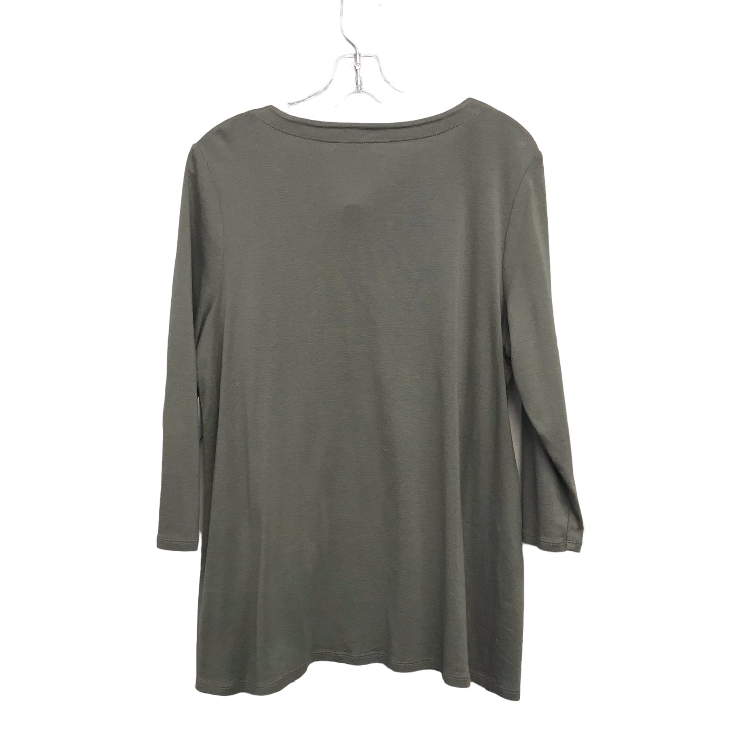 GREEN TOP 3/4 SLEEVE BASIC by J. JILL Size:L