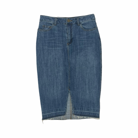 Skirt Midi By Who What Wear In Blue Denim, Size:2