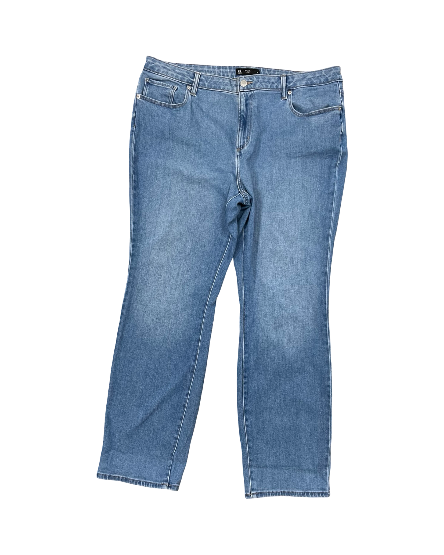 Jeans Straight By Members Mark In Blue Denim, Size:16