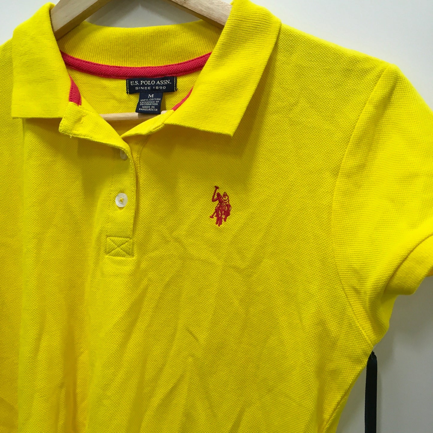 Yellow Top Short Sleeve Basic Us Polo Assoc, Size M