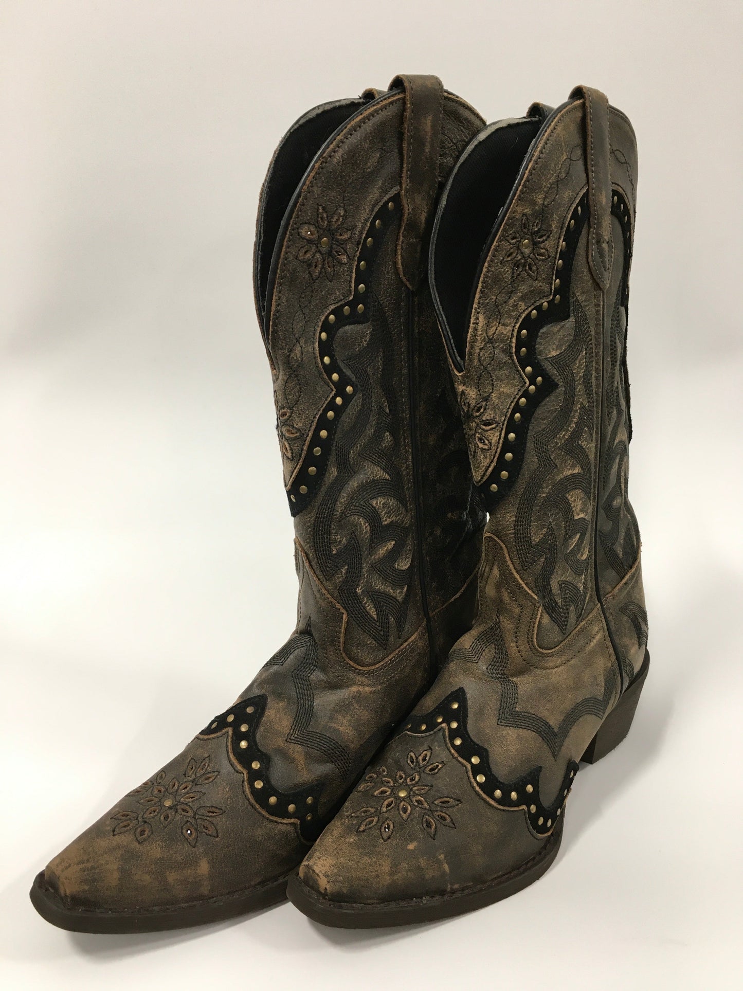 Brown Boots MID CALF Heels Laredo, Size 8.5