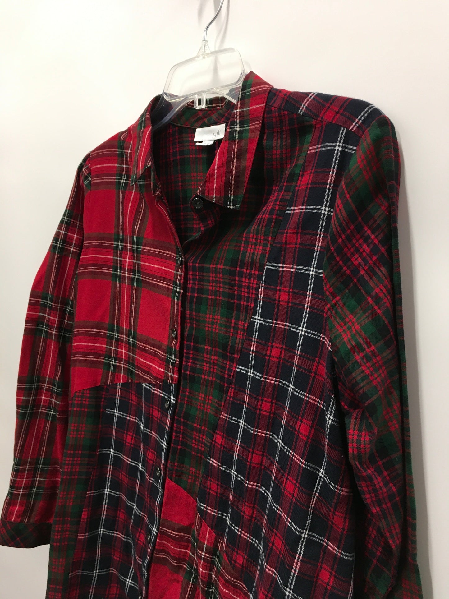 Plaid Top Long Sleeve J Jill, Size Petite  Medium