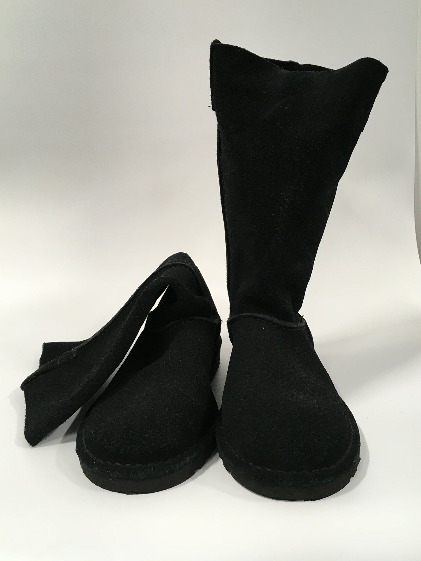 Black Boots Mid-calf Flats Ugg, Size 8