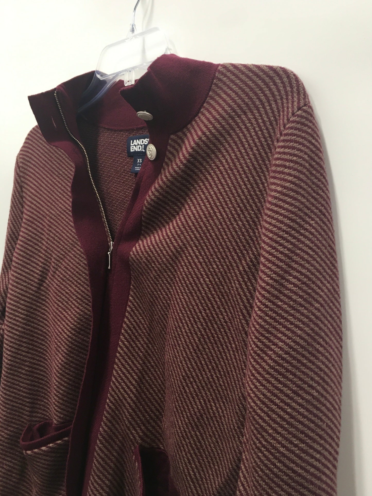 Maroon Cardigan Lands End, Size Xs