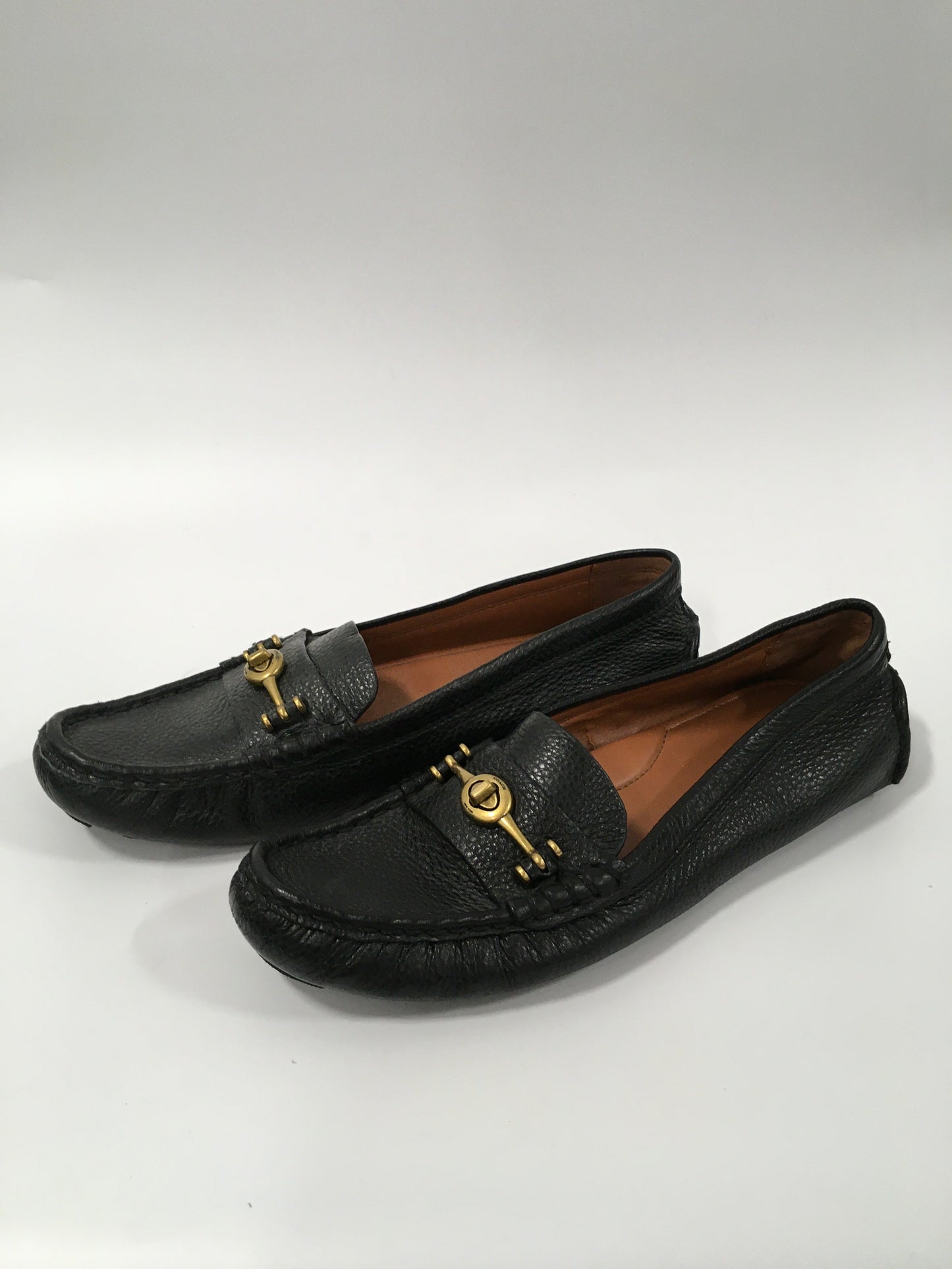 Black Shoes Flats Loafer Oxford Coach, Size 8.5