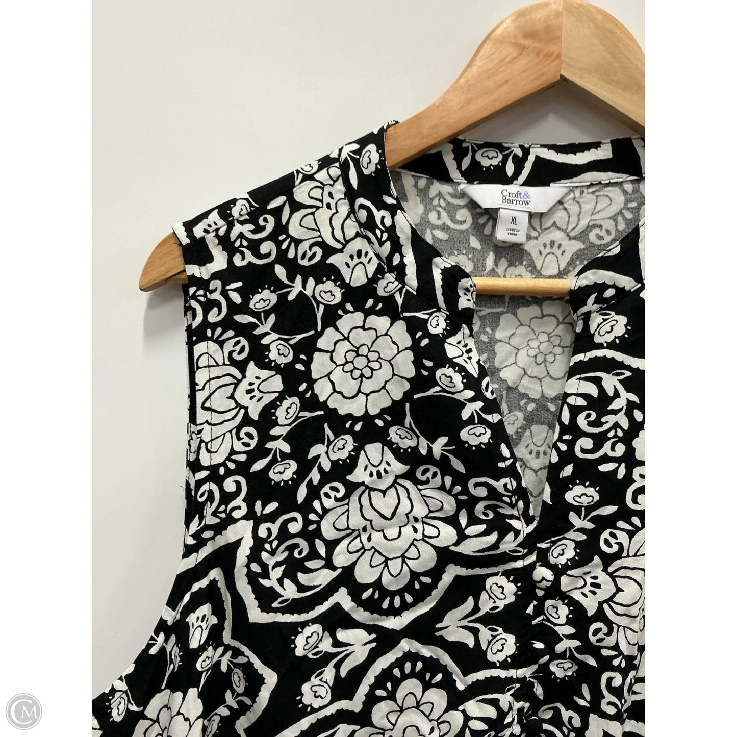 Dress Casual Maxi By Croft And Barrow In Black & White, Size: Xl