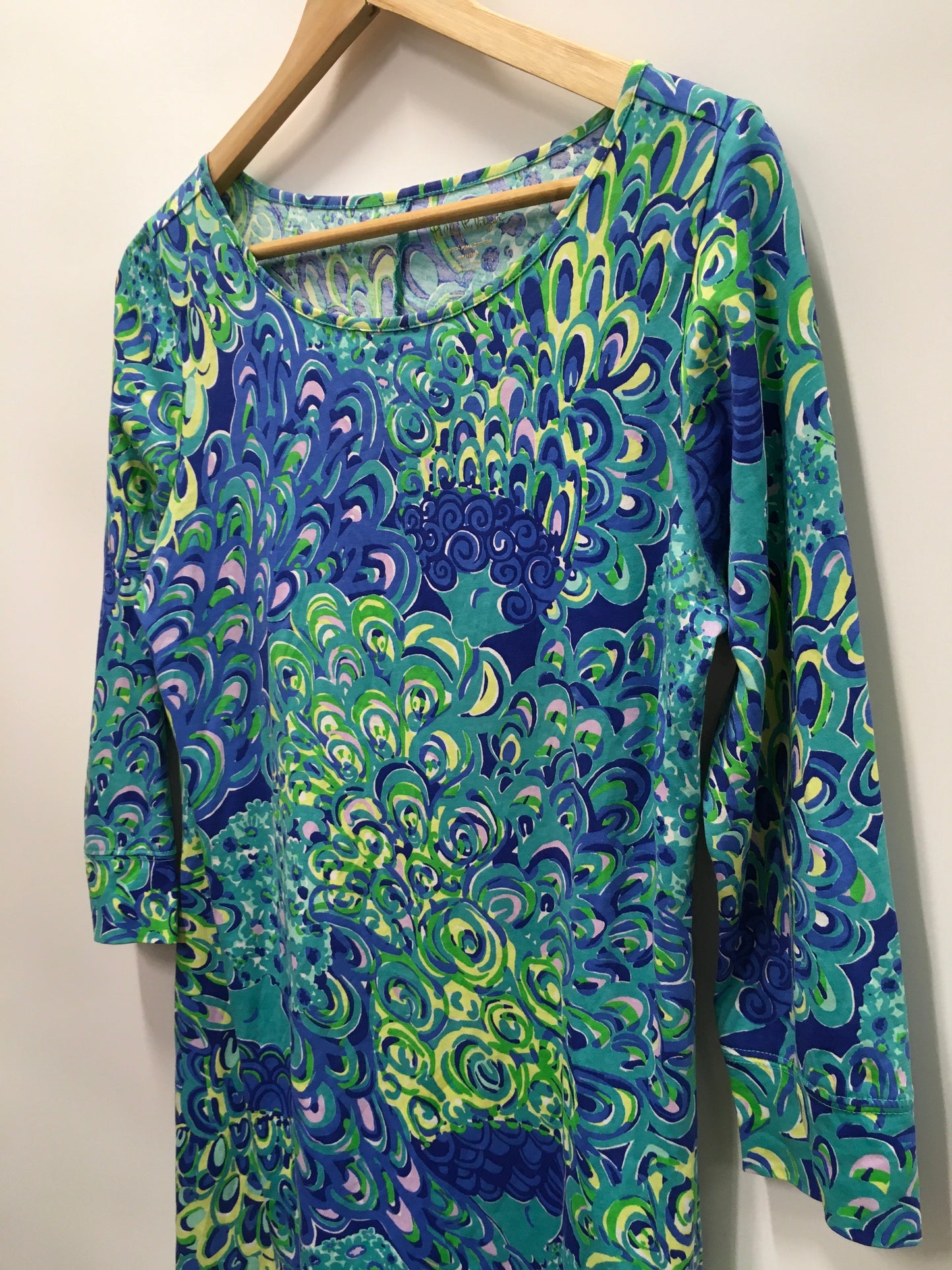 Blue & Green Dress Casual Midi Lilly Pulitzer, Size M