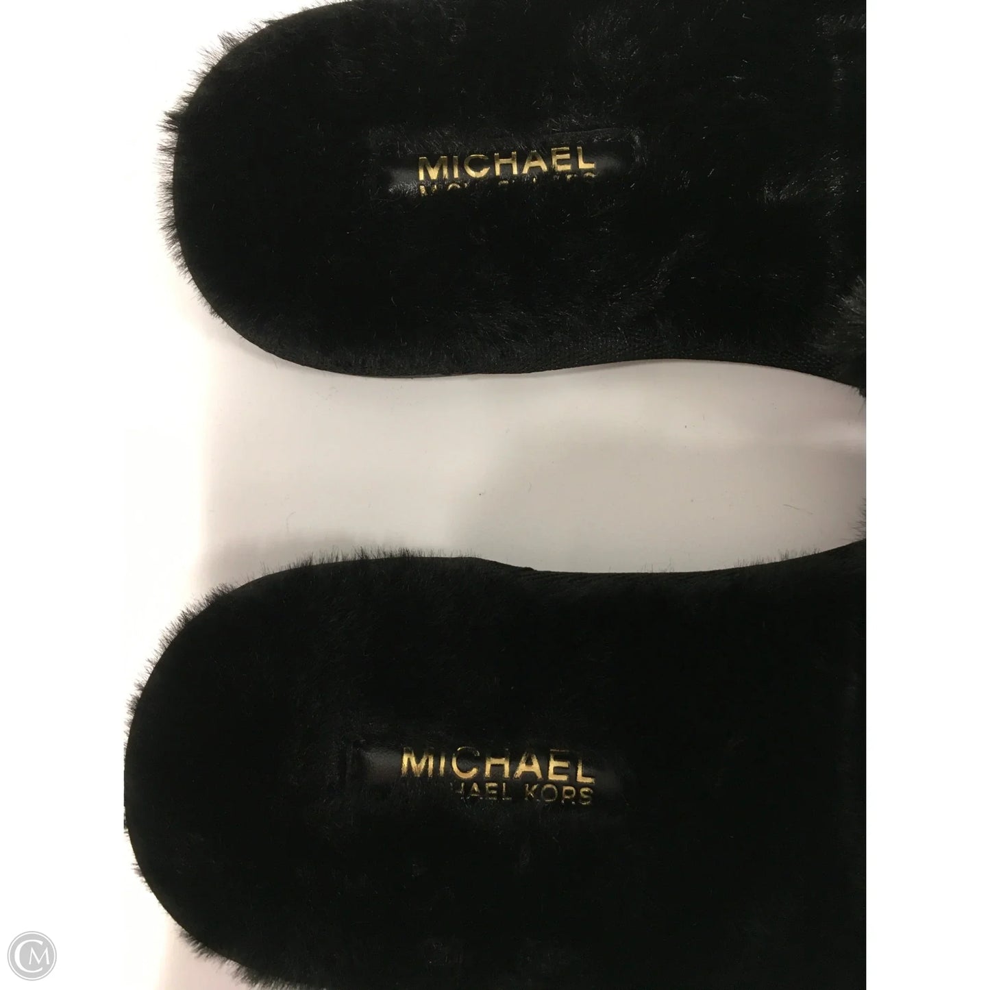 Slippers Designer By Michael Kors In Black, Size: 9