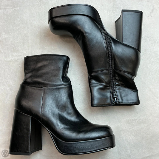Boots Ankle Heels By Steve Madden In Black, Size: 6.5