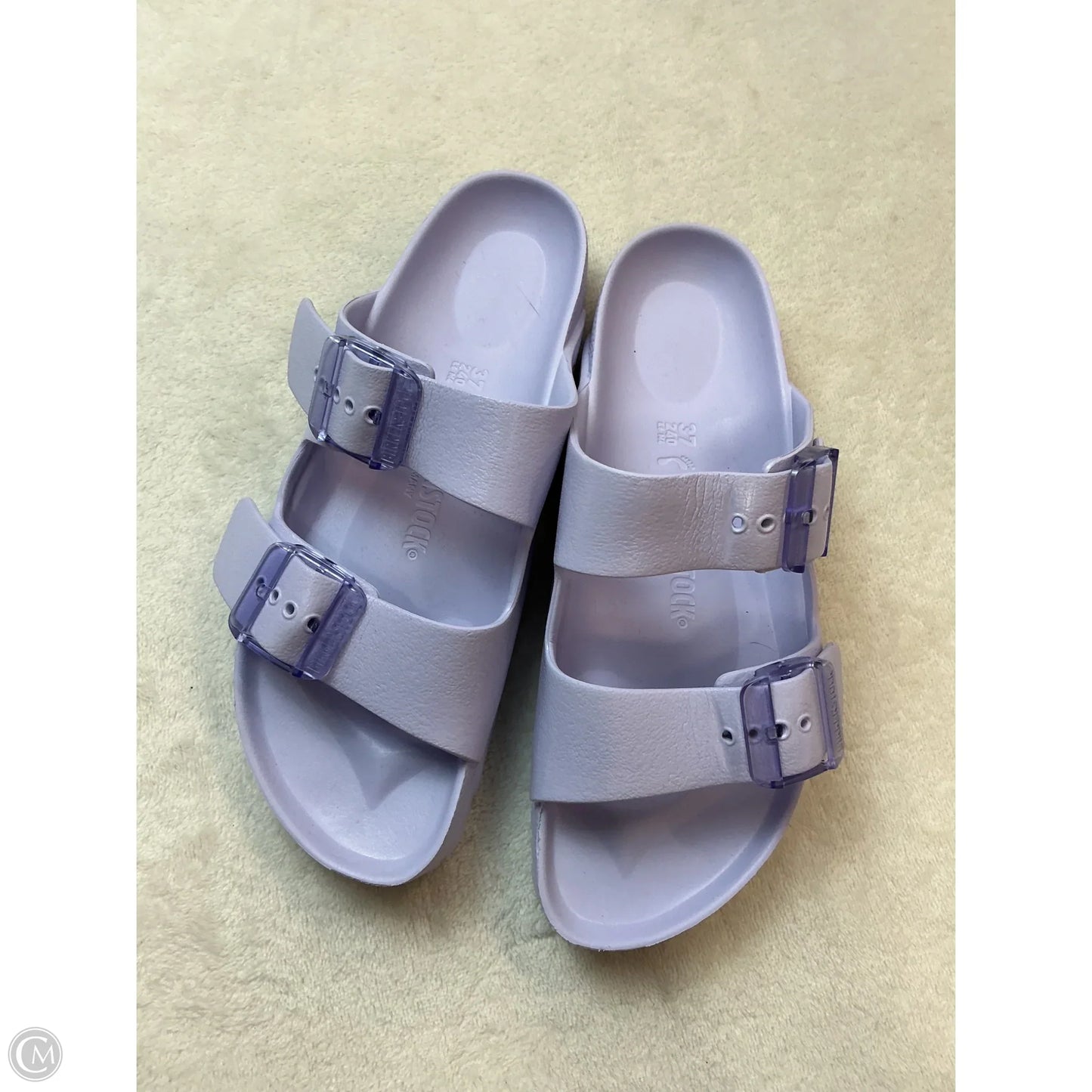 Sandals Flats By Birkenstock In Purple, Size: 6