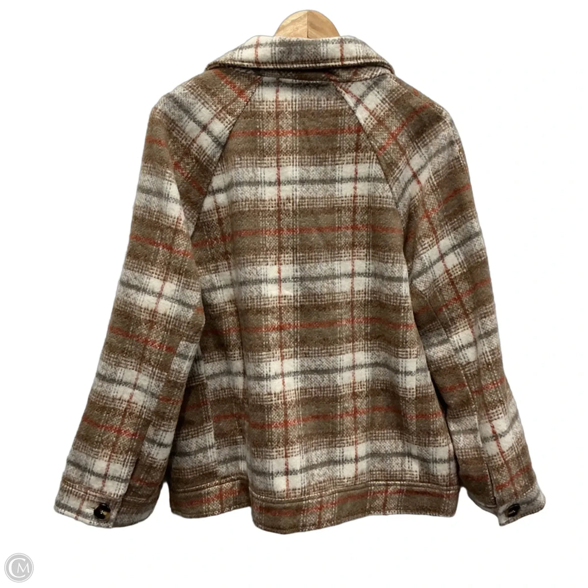 Jacket Shirt By Allie Rose In Plaid Pattern, Size: M