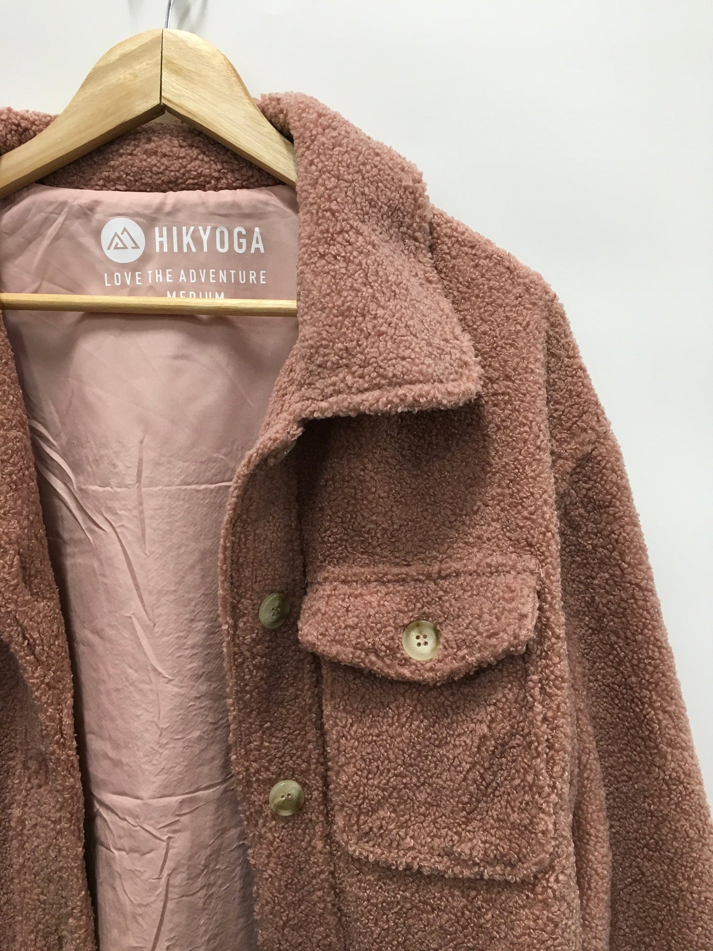 Pink Jacket Faux Fur & Sherpa HIKYOGA, Size M