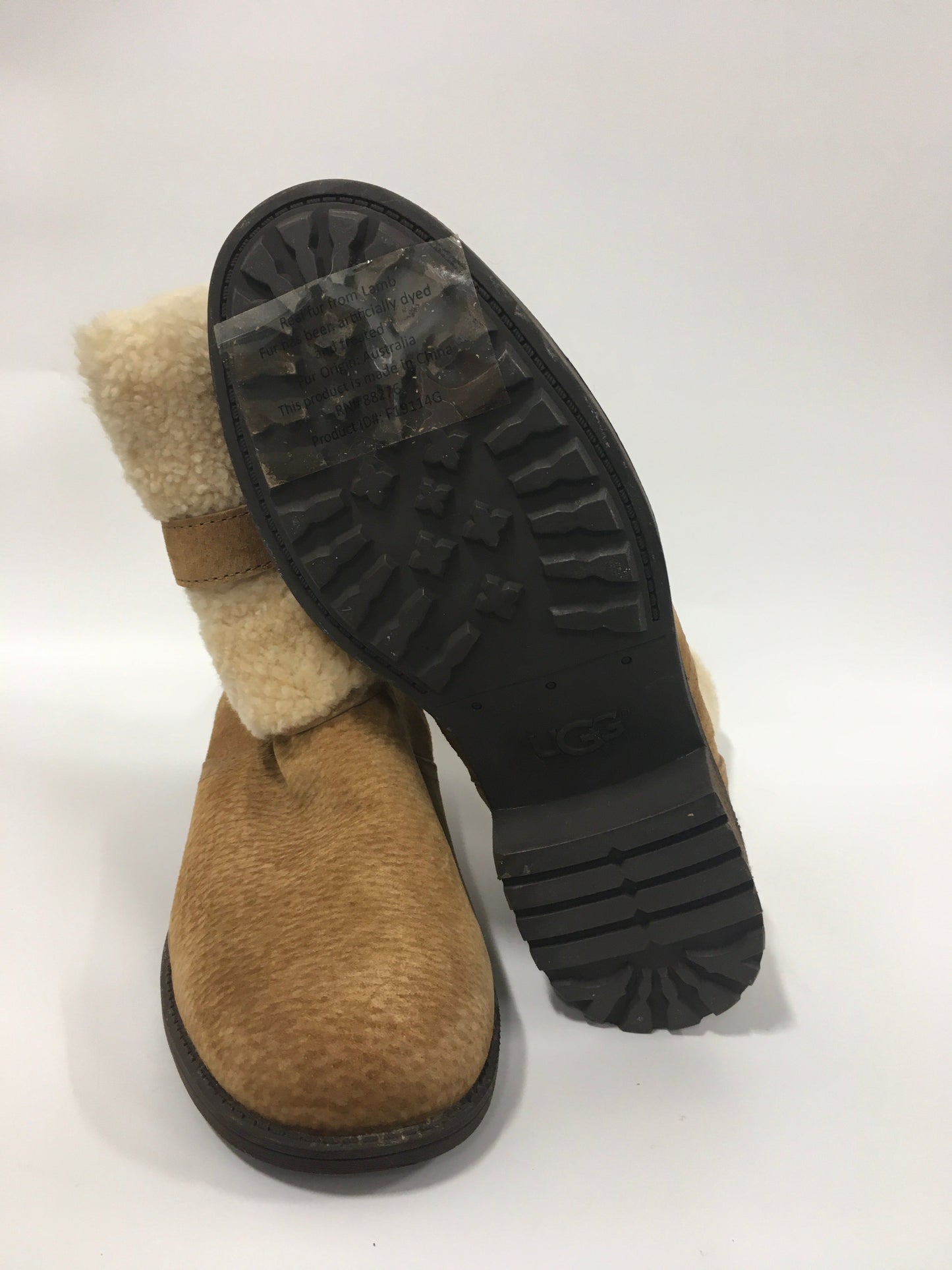 Boots Ankle Flats By Ugg In Tan, Size: 8.5