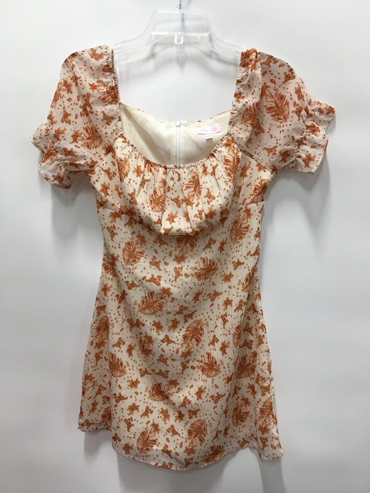 Cream Dress Casual Short Pink Lily, Size M