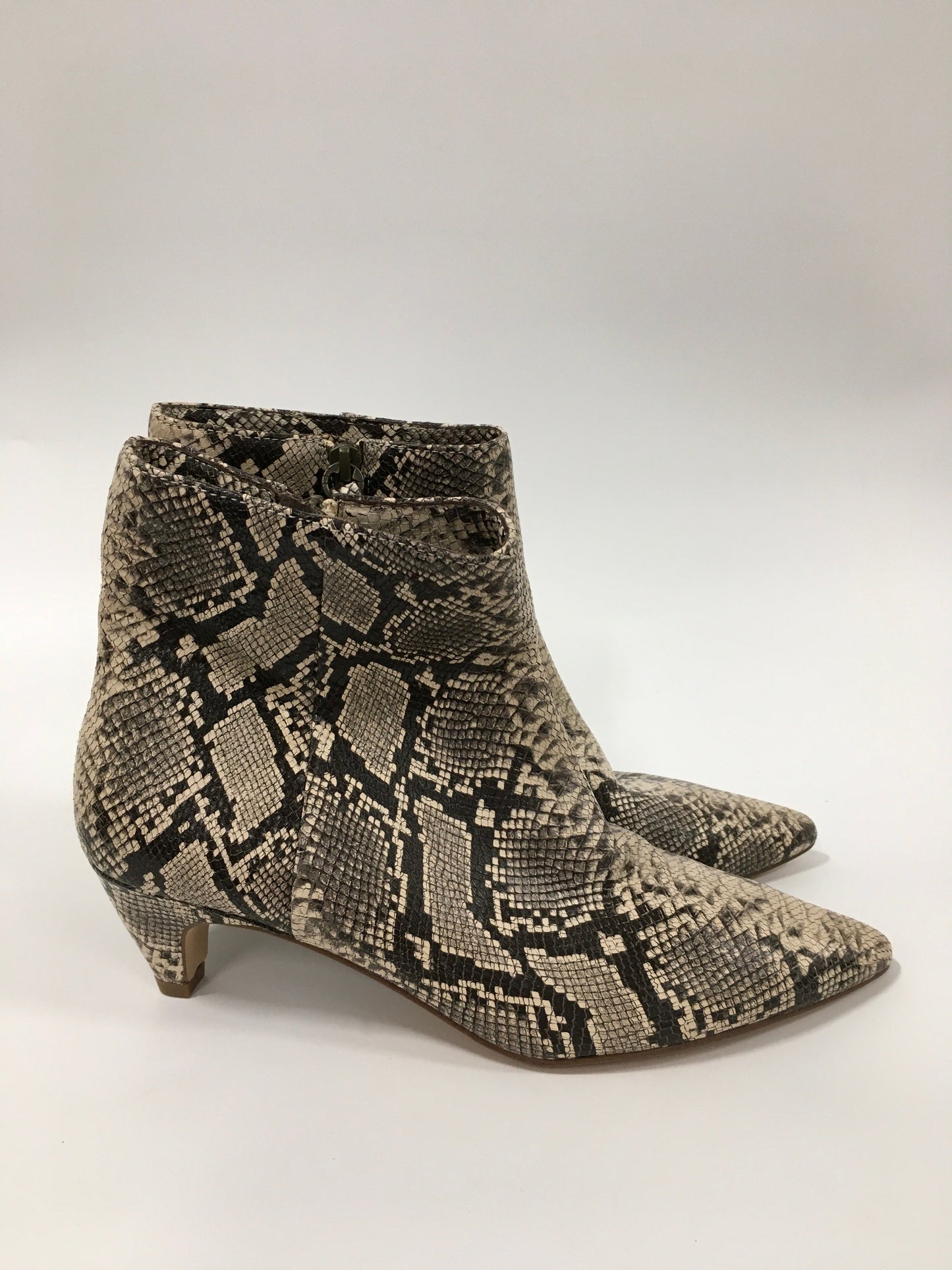 Snakeskin Print Boots Ankle Heels Splendid, Size 8.5