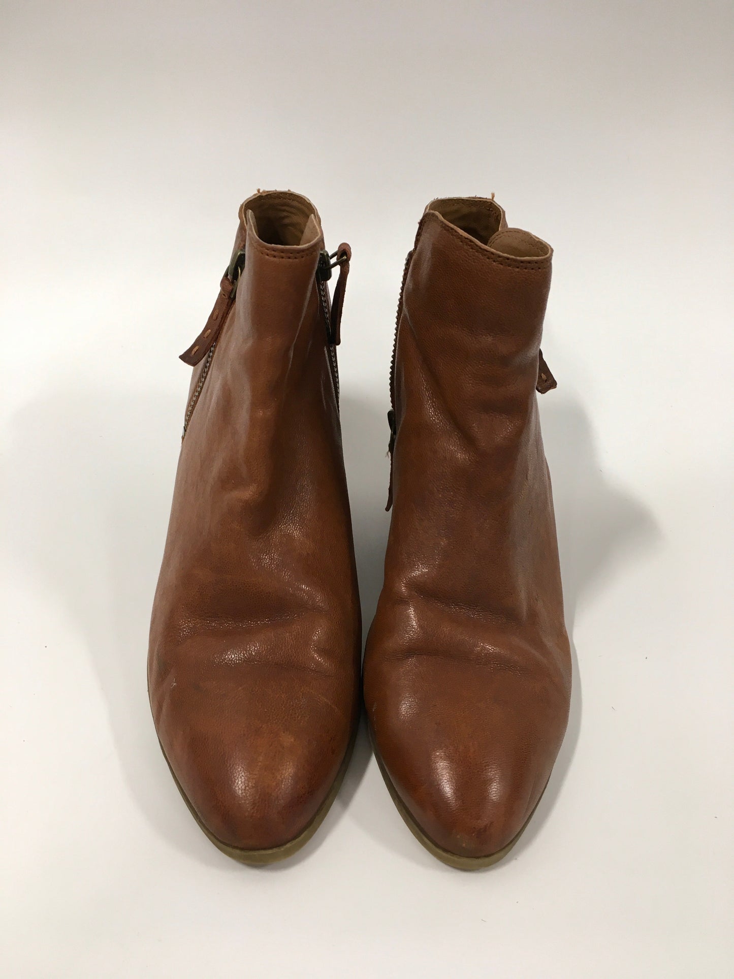 Brown Boots Ankle Heels Frye, Size 8.5