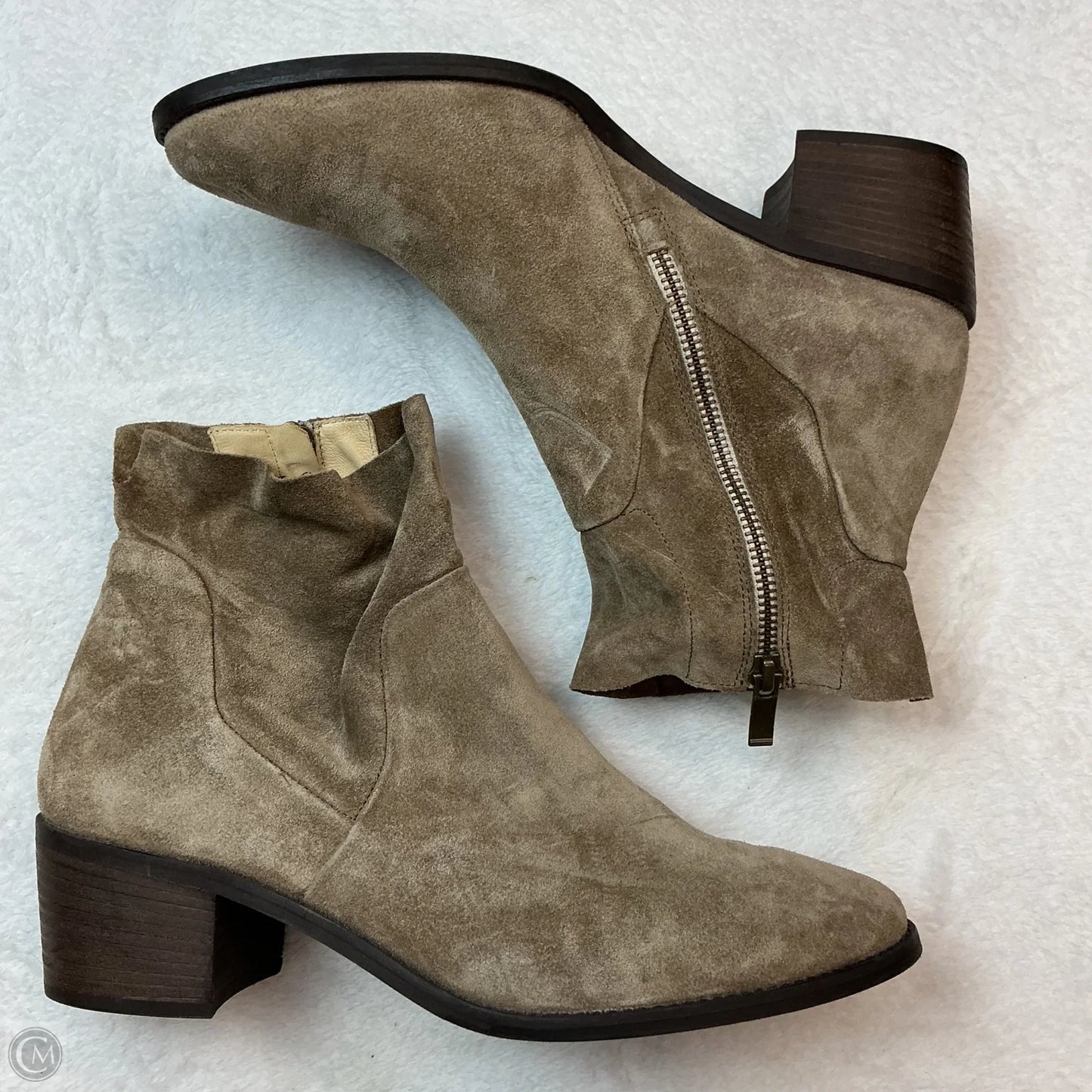 Boots Ankle Heels By Paul Green In Taupe, Size: 6.5