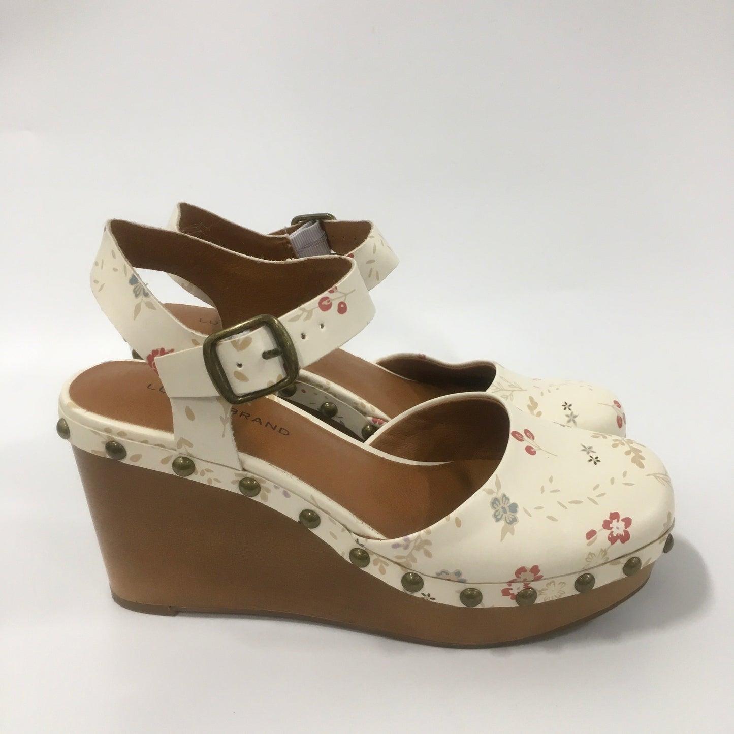 White Shoes Heels Wedge Lucky Brand, Size 6