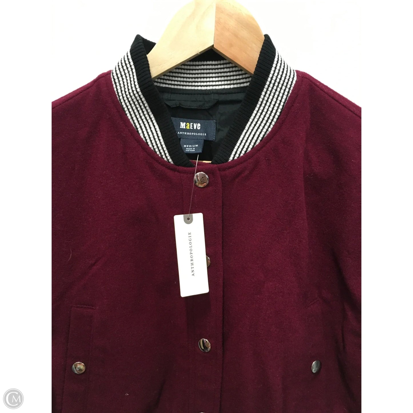 Coat Wool By Maeve In Multi-colored, Size: M