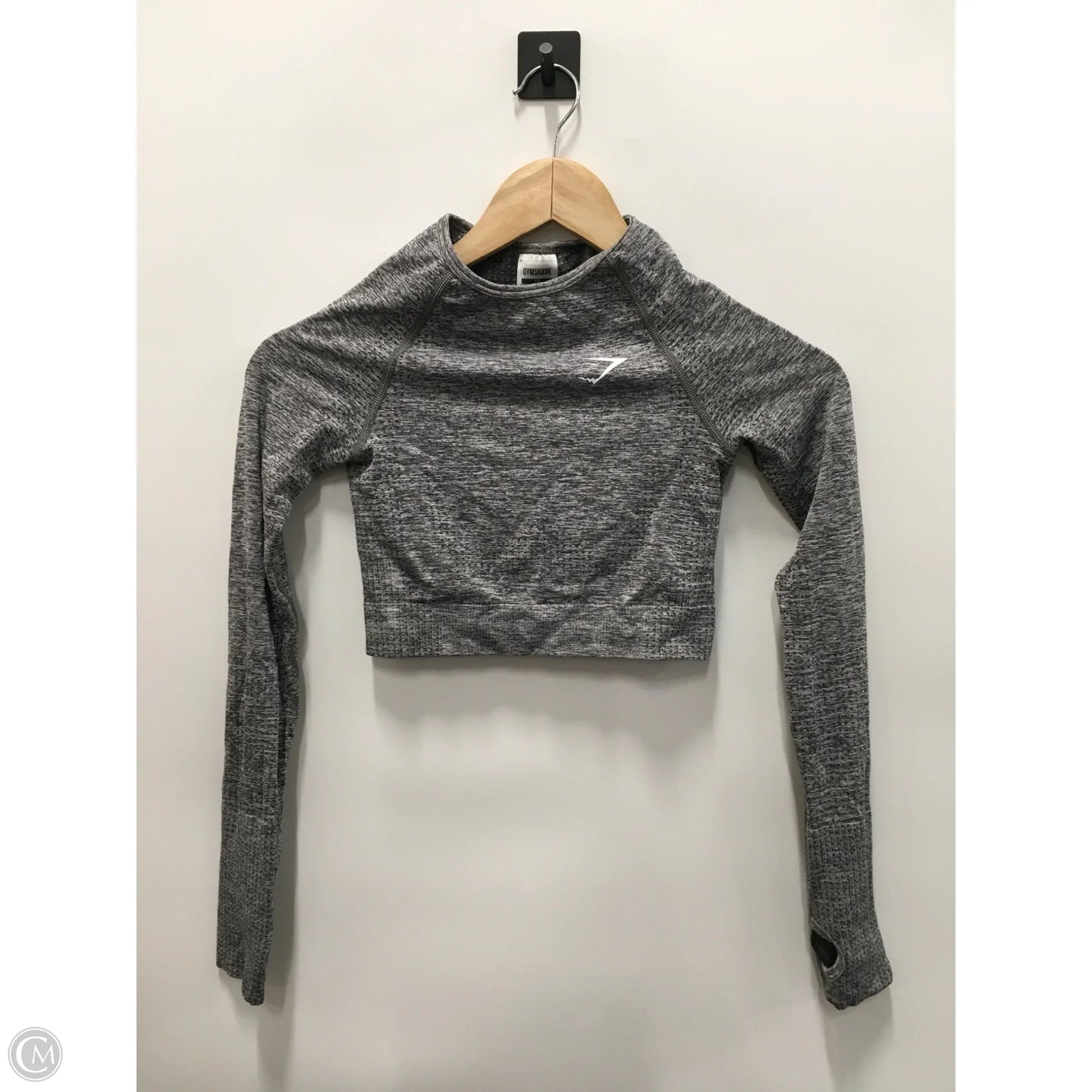 Athletic Top Long Sleeve Crewneck By Gym Shark In Grey, Size: Xs