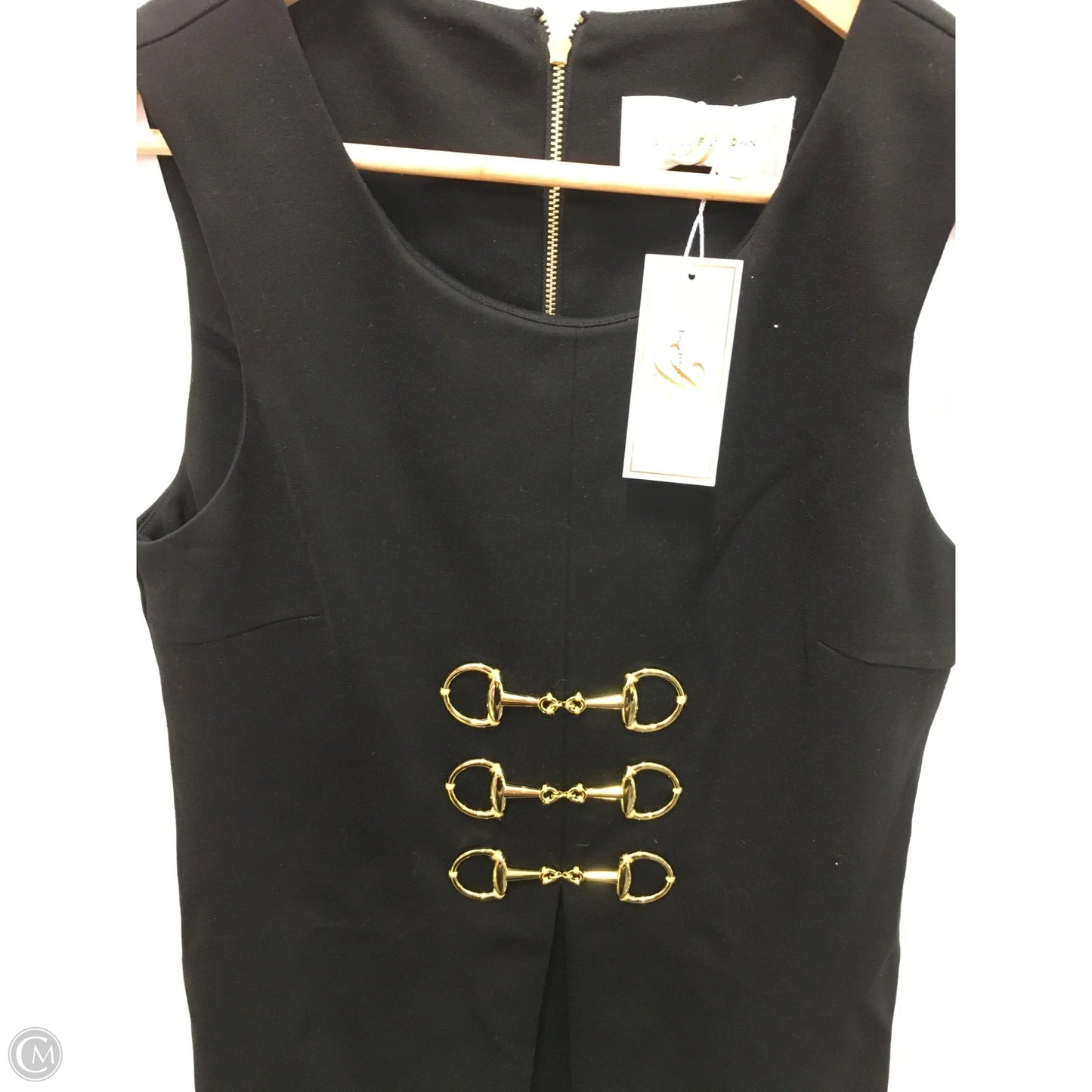 Dress Party Short By Julie Brown In Black & Gold, Size: M